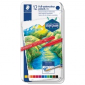 Vodene boje u olovci 12boja metalna kutija Full watercolour Design 14610G