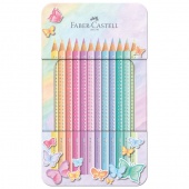 Boje drvene 12boja metalna kutija Sparkle pastel Faber-Castell 201910