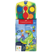 Vodene boje fi 24mm 12boja+glitter glow T-rex Connector Faber Castell 125013