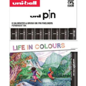 Flomaster Uni Pin 05-200 set 8P Life in colours