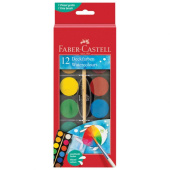 Vodene boje fi 30mm + kist Faber-Castell 125018 1/12