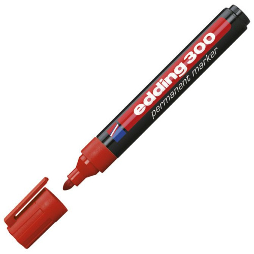 Marker permanentni 1,5-3mm okrugli vrh Edding 300-2 crveni okrugli vrh 1/10