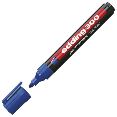 Marker permanentni 1,5-3mm okrugli vrh Edding 300-3 plavi okrugli vrh 1/10
