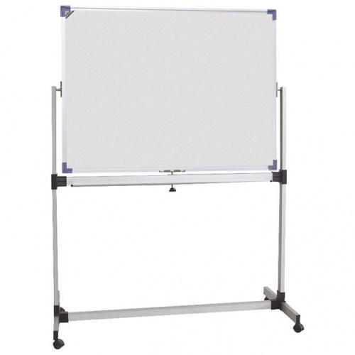 Bijela magnetna ploča 90x120 cm na stalku s kotačima