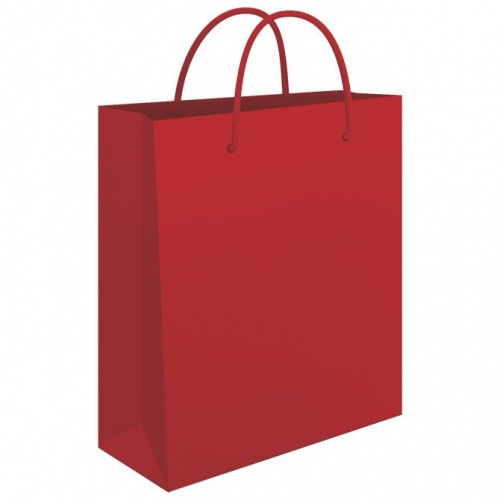 Vrećice ukrasne 34x39x10cm sjajna plastifikacija crvene