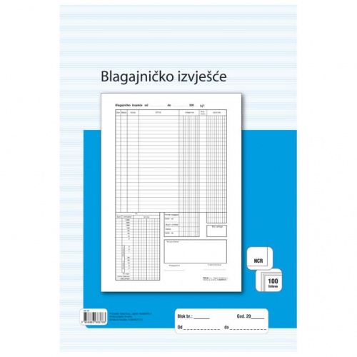 Obrazac A-28a/NCR blagajničko izvješće A4