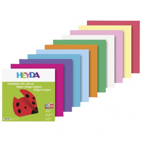 Papir origami 20x20cm 60g pk100 Heyda 20-48755 20