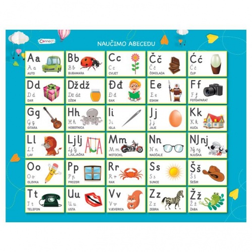 Mapa stolna pvc 50x40cm Abeceda