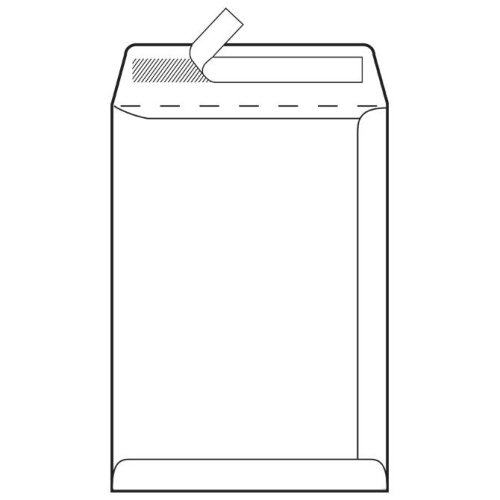 Kuverta vrećica bijela 229x324 strip C4-BB bijela 90gr 1/250