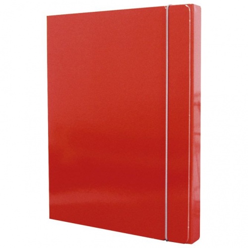 Mapa s gumicom hrbat-30mm A4 karton crvena