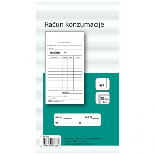 Obrazac L-15/NCR račun konzumacije