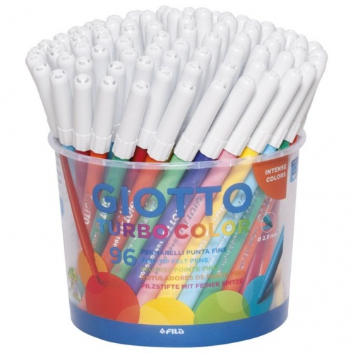 Flomaster školski 96boja (12bojax8kom) u pp posudi Giotto Turbo Color Fila 5215 sortirano