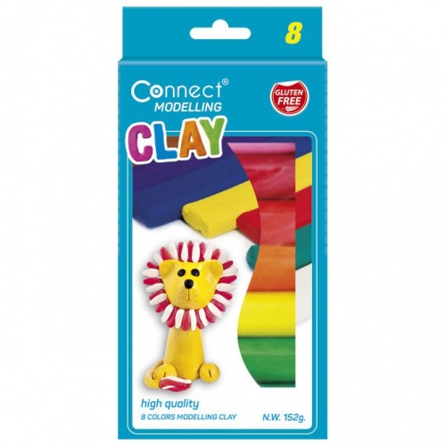 Plastelin 8 boja karton Connect