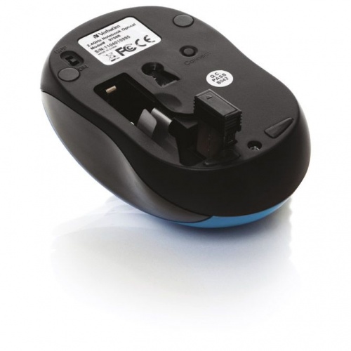 Miš usb 3 tipke laserski bežični nano Verbatim 49044 plavi