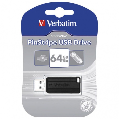 USB memorija Verbatim PinStripe 64GB 2.0 crna