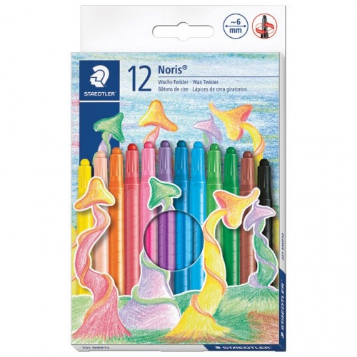 Pastele voštane 12boja pvc etui okretne Noris club Staedtler 221 NWP12