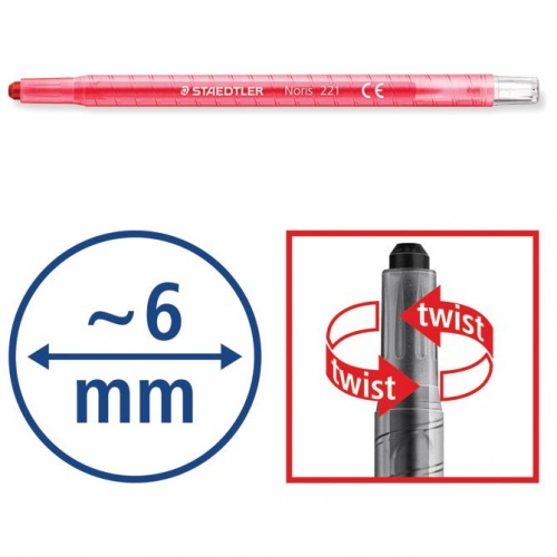 Pastele voštane 12boja pvc etui okretne Noris club Staedtler 221 NWP12