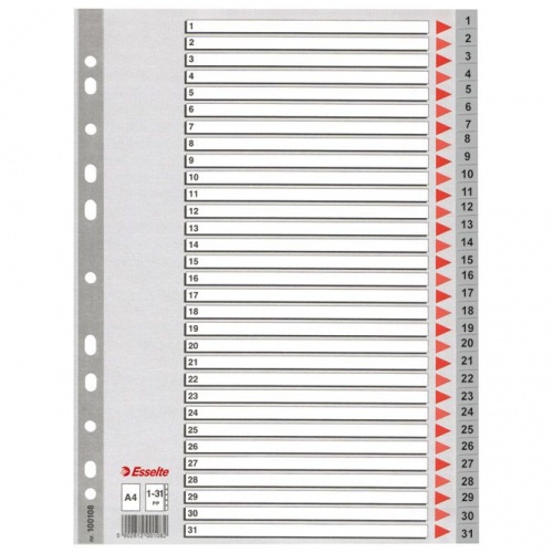Pregrada plastična A4 brojevi 1-31 Esselte 100108