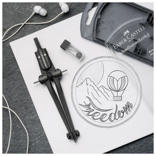 Šestar s preciznim podešavanjem metalni Stream Faber Castell 174530