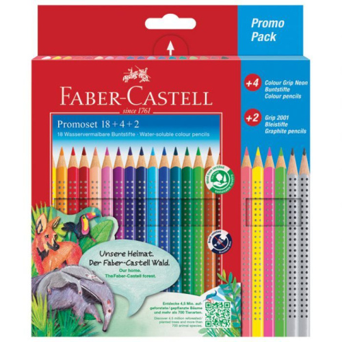 Boje drvene 22boje grip Faber-Castell + 2 olovke grip 201540