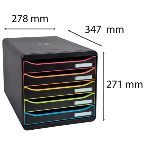 Kutija s 5 ladica (rub sort boje) Exacompta 309914D crna