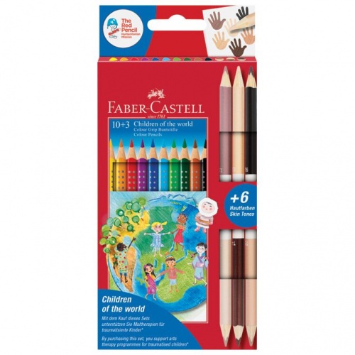 Drvene boje 10boja Grip 2001+3Drvene boje obostrane Faber Castell 201746