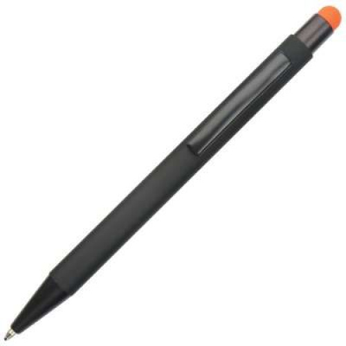 Olovka kamijska metalna gumirana plus touch pen YFA2665B Oslo crno narandžasta