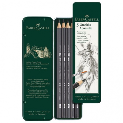 Olovka grafitna u metalnoj kutiji Aquarelle Faber-Castell 117805 1/5