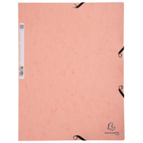 Fascikl klapa s gumicom karton A4 Aquarel Exacompta 55527E pastelno koraljna