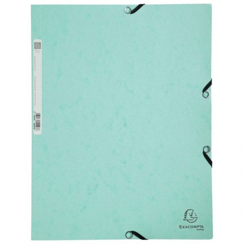 Fascikl klapa s gumicom karton A4 Aquarel Exacompta 55533E pastelno zelena