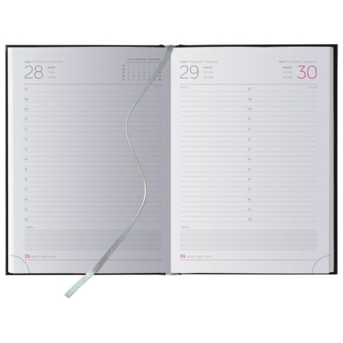 Rokovnik B5 dnevni Astro metalic crni – dan po stranici, 352 stranice