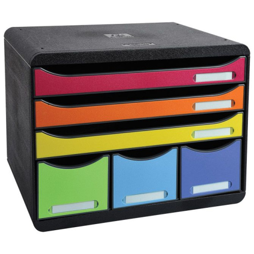 Kutija s 6 ladica (3 A4+3 A6) Iderama Exacompta 306798D crna