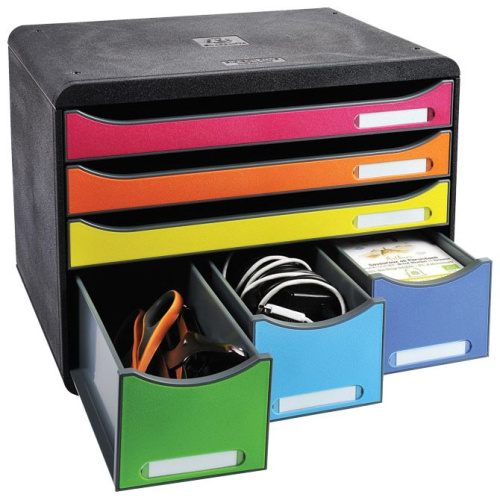 Kutija s 6 ladica (3 A4+3 A6) Iderama Exacompta 306798D crna