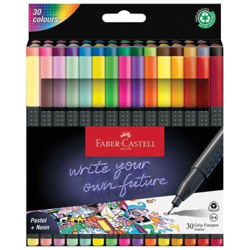 Flomaster fineliner 0,4mm Grip 30boja Faber-Castell 151630