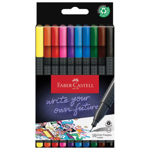 Flomaster fineliner 0,4mm Grip 10boja Faber Castell 151610