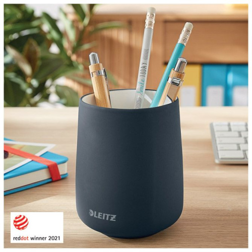 Čaša za olovke keramička okrugla fi-8,5xH10,8cm Cosy Leitz 53290089 siva