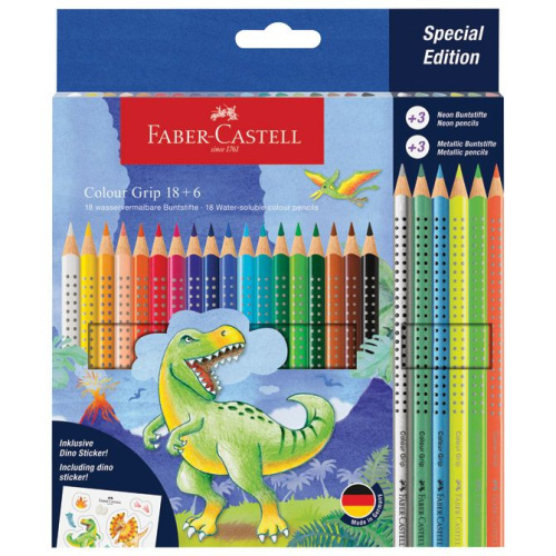 Drvene boje 18boja Grip 2001+6boja drvenih metallic i neon T-rex Faber Castell 201546