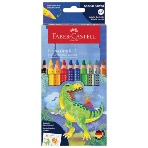 Drvene boje 10boja Jumbo Grip T-rex Faber Castell 110922