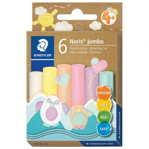 Plastelin 6boja Noris jumbo Staedtler 842P C6 pastel