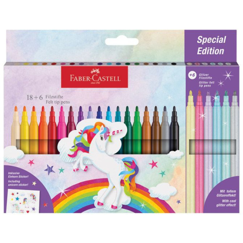 Flomaster školski  18+6boja Unicorn Faber Castell 554221