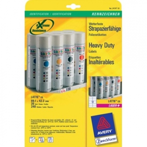 Etikete Zweckform polyester laser L4776 99,1x42,3 1/20 bijele