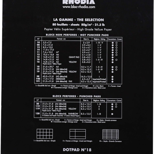 Blok A4 Rhodia dotpad dots 80gr crni