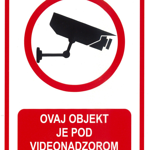 Naljepnica Ovaj objekt je pod videonadzorom 