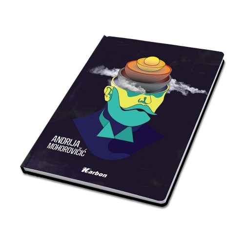 Bilježnica tvrdi uvez  96l A4 crte Karbon Zemljopis s memom