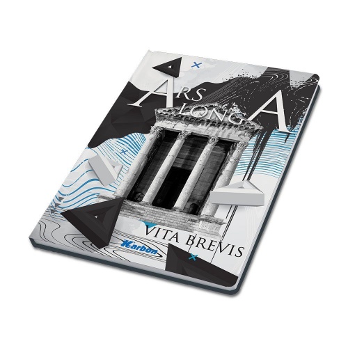 Bilježnica tvrdi uvez 96l A4 crte Karbon Klasični jezici s memom