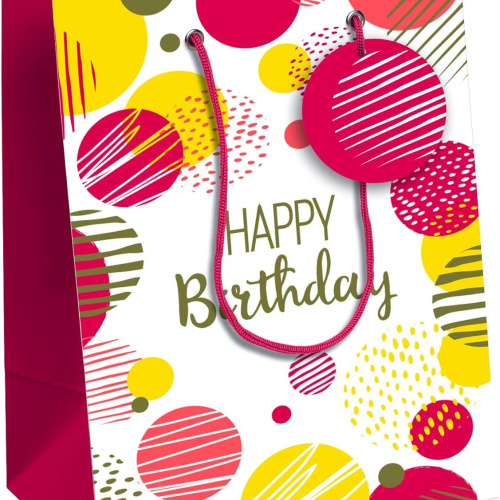 Poklon vrećica Clairefontaine happy birthday red 21,5x10,2x25,3 cm