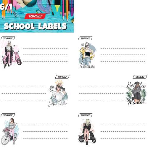 Naljepnice školske Target girl power 1/6