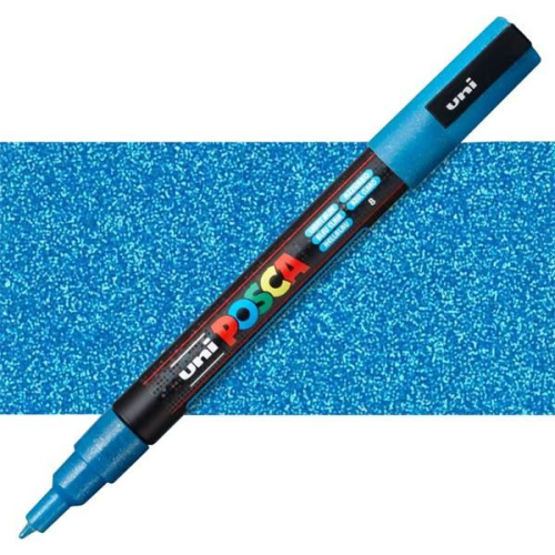 Marker Posca Uni pc-3ml glitter svijetlo plavi