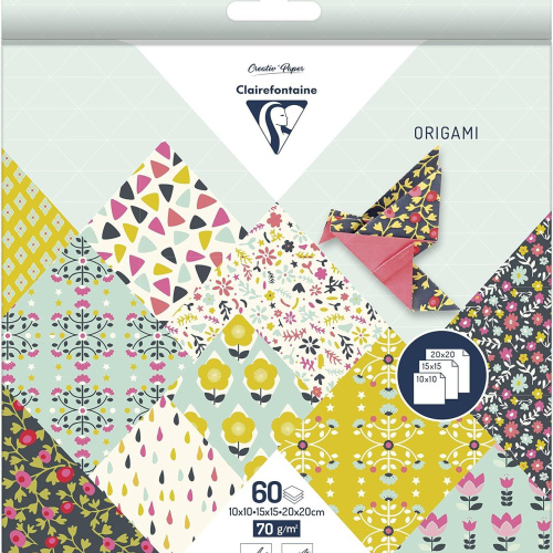 Papir Origami Clairefontaine 3 dimenzije 70gr 60 listova Flowers