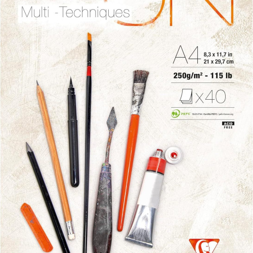 Blok Paint On A4 Clairefontaine 40 listova bijeli 250gr